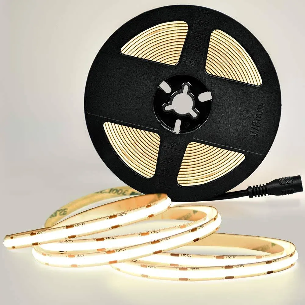 Cob Led Strip Lights Flexible Cob Led Light Strip 480leds/m 5m/16.4ft Dc24v 4000