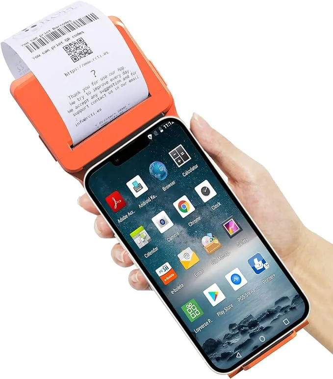 Symcode POS Printer Mobile Portable Back Clip Receipt Printer/Scanne<wbr/>r (ORANGE)