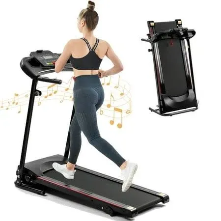 2.5hp Folding Treadmill with Incline, 12km/h Electric Treadmill for Home Office ...