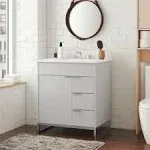 CosmoLiving by Cosmopolitan Leona Bathroom Vanity, 36", Gray