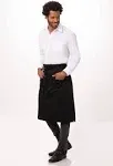 Chef Works Reversible Waiter Apron with Pockets, Black, One Size