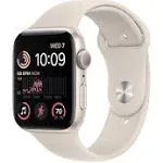 Apple Watch SE - 40mm - GPS + Cellular - Silver Aluminum Case - White Sports Band