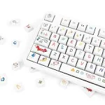 127 White Keycaps Set Cute Keycaps Kawaii Keycaps for Mechanical Gaming Keybo...