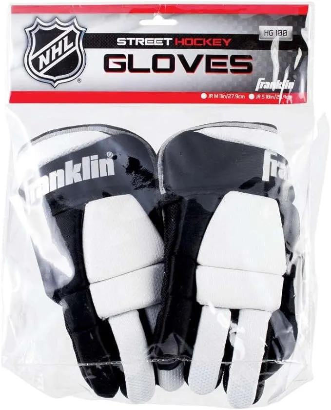 Franklin Sports NHL Kids Youth Street Hockey Gloves - HG150 Junior Hockey Gloves for Street + Roller Hockey - Padded Kids Hockey Glove Pair - Youth Street Hockey Equipment + Gear