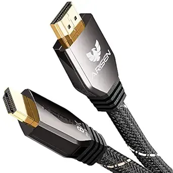 HDMI 2.1 Cable, Ultra High Speed 48Gbps 8K HDMI Cable 8ft, ARISEN 4K120 8K@60Hz Heavy Duty Braided HDMI Cord eARC HDR10 Compatible with RTX 3090 3080 PS5 4K TV Xbox Series X UHD TV Laptop