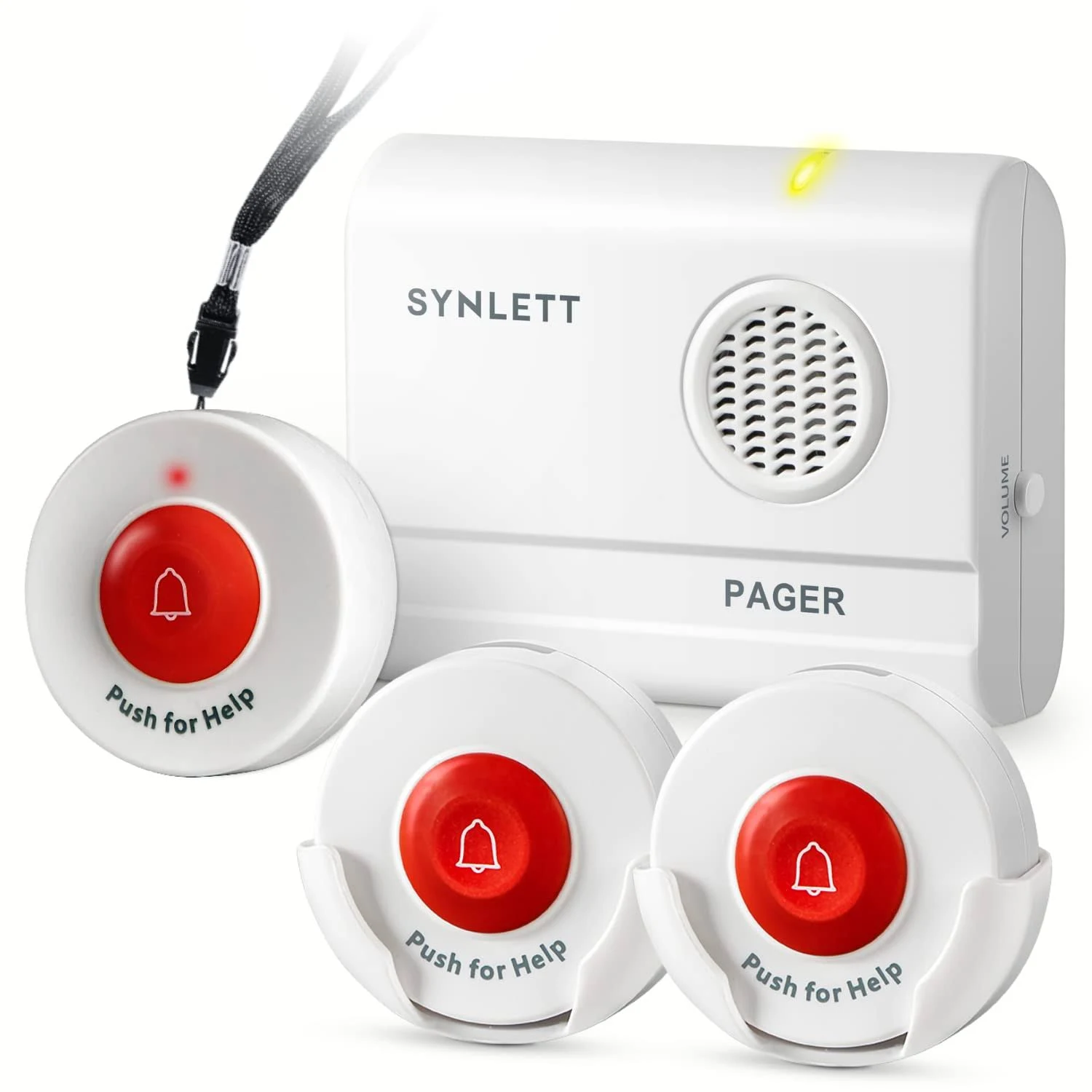 SYNLETT Caregiver Pager Wireless Nurse Call Buttons for Elderly Monitoring Sos ...