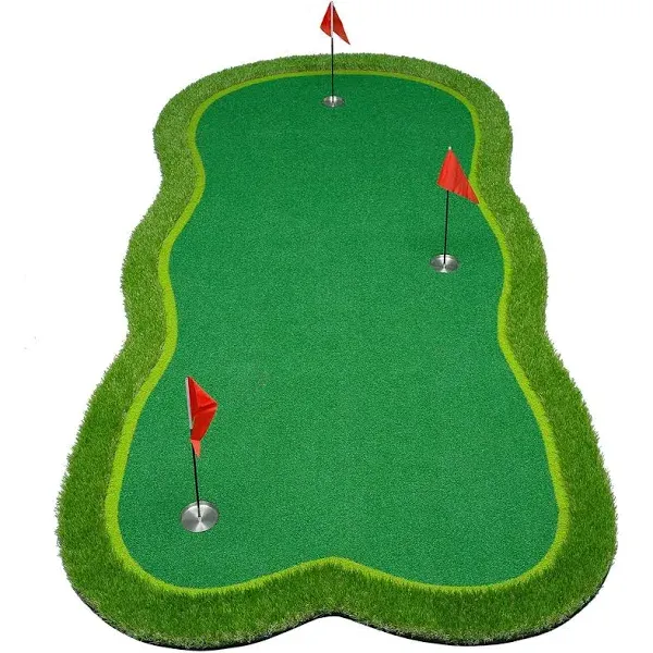 Golf Putting Green/Mat-Golf Training Mat- Professional Golf Practice Mat- Green Long Challenging Putter for Indoor/Outdoor