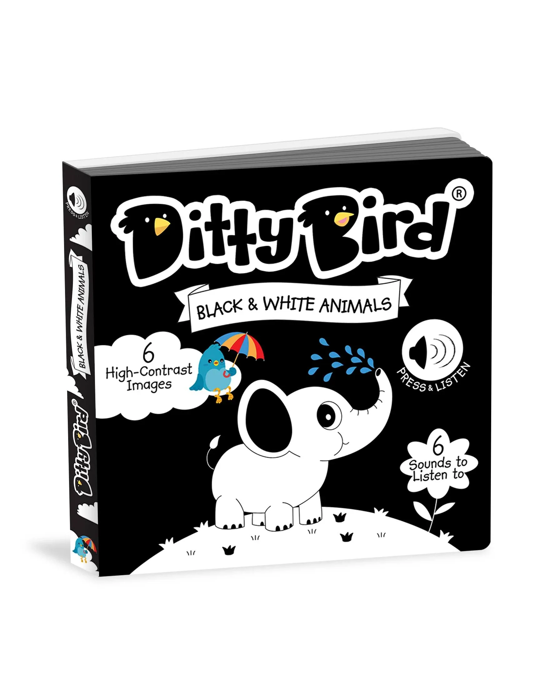 Ditty Bird Black and White Sound book - New born