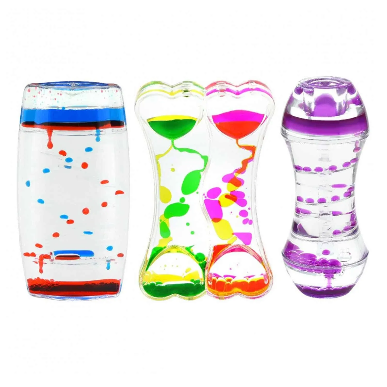 Playlearn Sensory Liquid Timer - Motion Bubbler - Fidget Toys - Variety 3 Pack