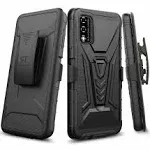 T-Mobile Revvl V 4G Dual-Layer Holster Case with Kickstand Black