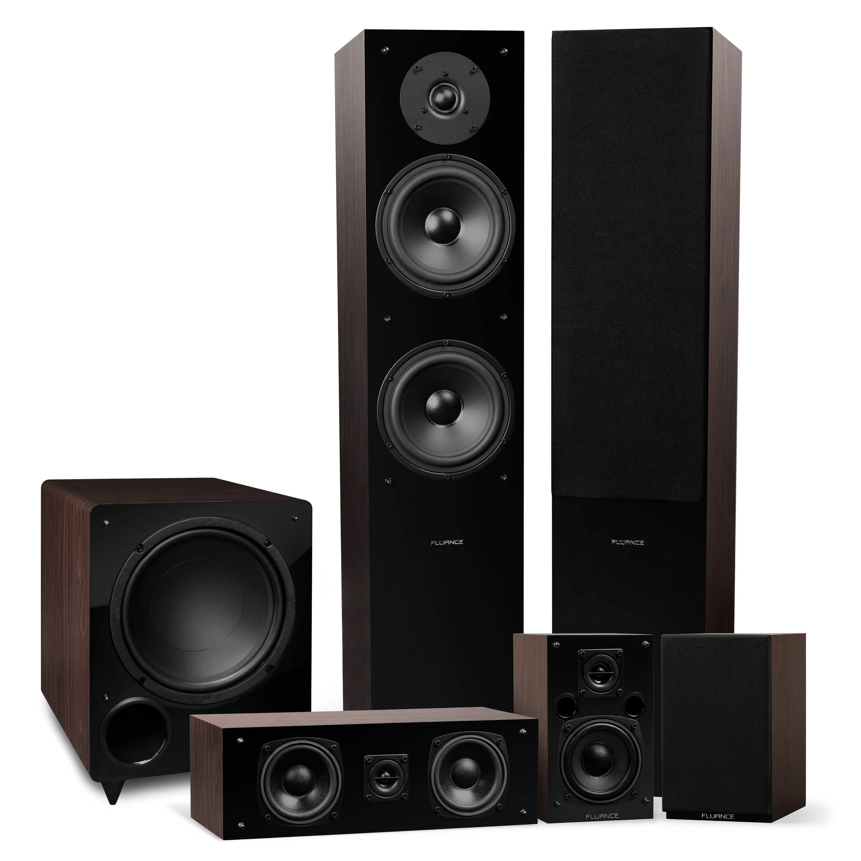 Fluance Elite Home Theater 5.1 Speaker System - Walnut