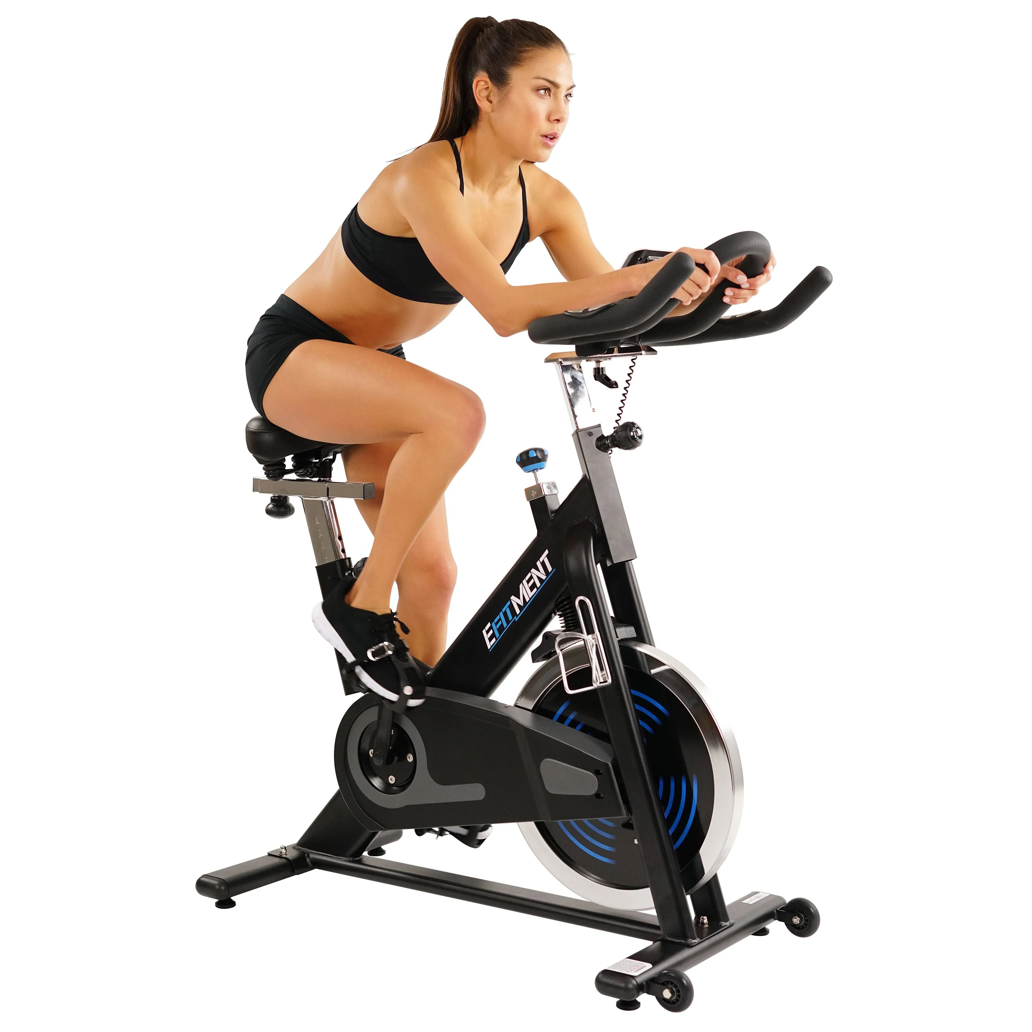 EFITMENT Indoor Cycle Bike, Magnetic Cycling Trainer Stationary Exercise Bike w/ 40 lb Chromed Flywheel, Belt Drive and LCD Monitor with Ipad/Tablet Holder- IC031