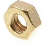 Prime-Line 9074496 Machine Screw Hex Nuts, 1/4 inch-20, Solid Brass, (25-pack) ,