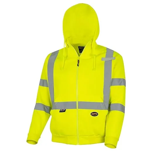 Pioneer V1060461U-XL 6924AU/6925AU Hi-Viz Safety Polyester Fleece Hoodie, Zipper ...