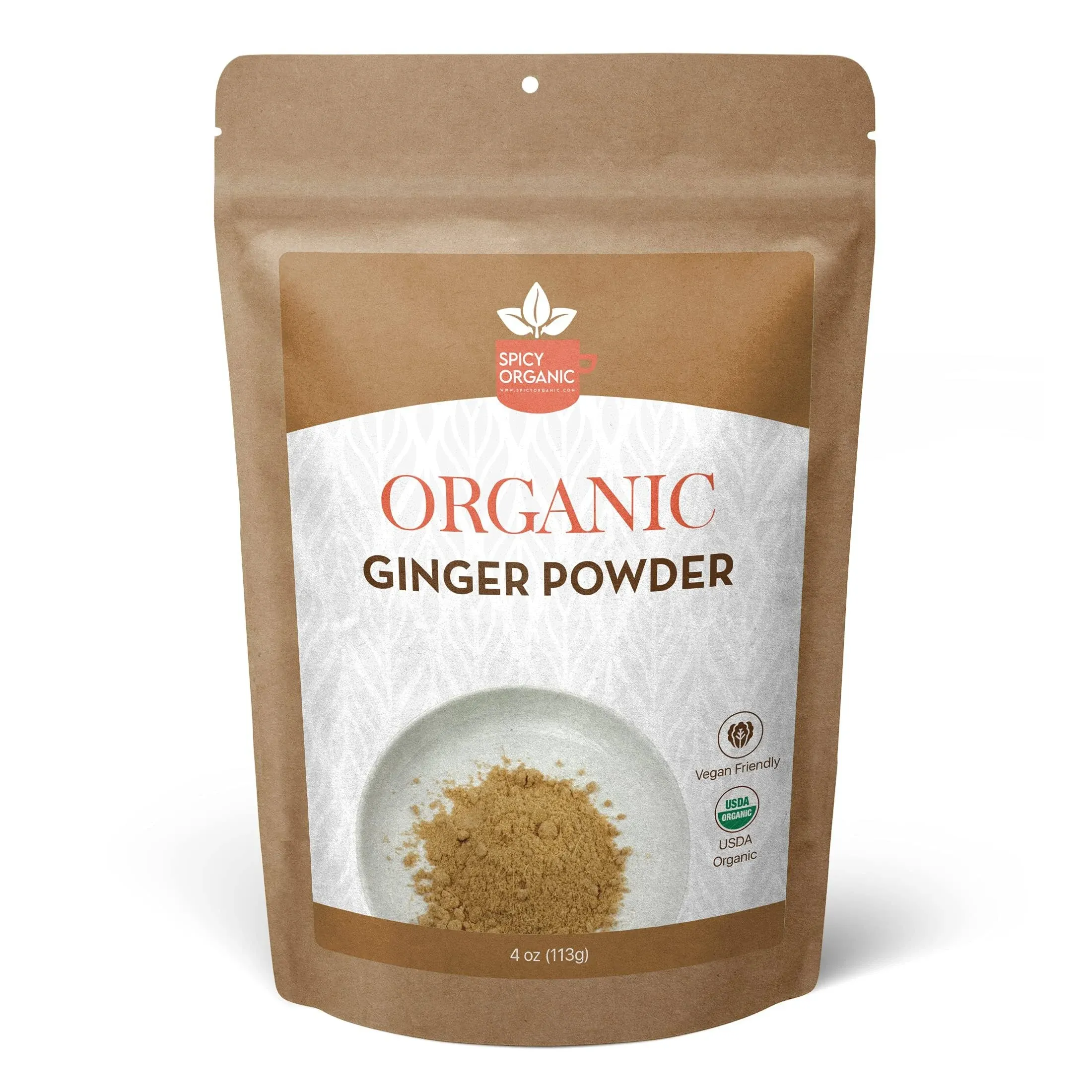 Organic Ginger Root Powder- Pure and Raw Ginger Powder- 4 OZ