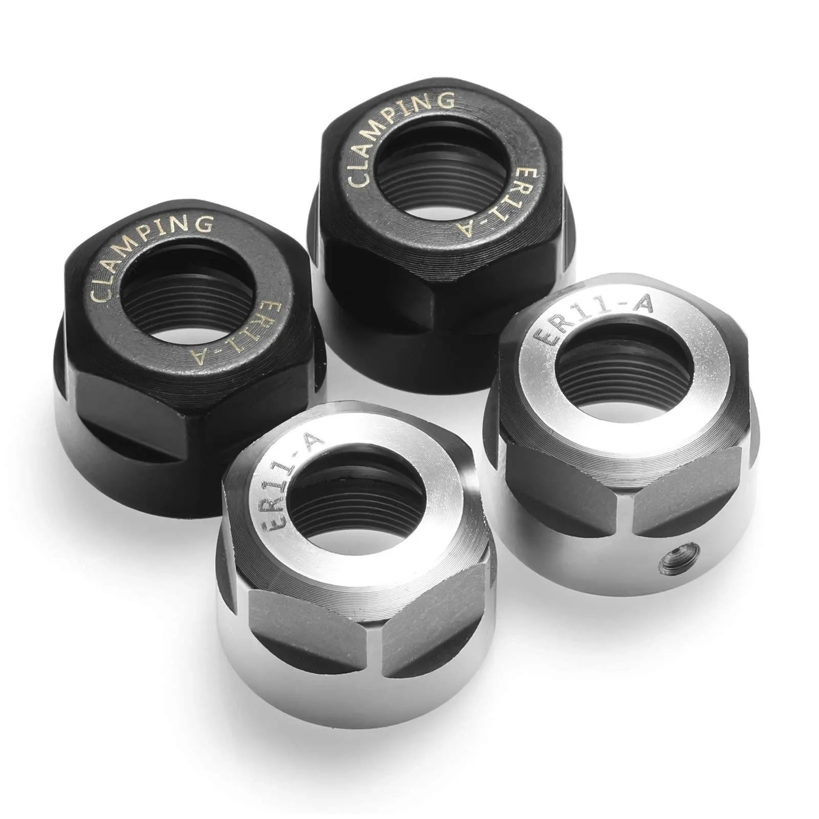 4pcs ER11-A Collet Clamping Nut With Dynamic Balance Holes for CNC Milling Chuck Holder Lathe