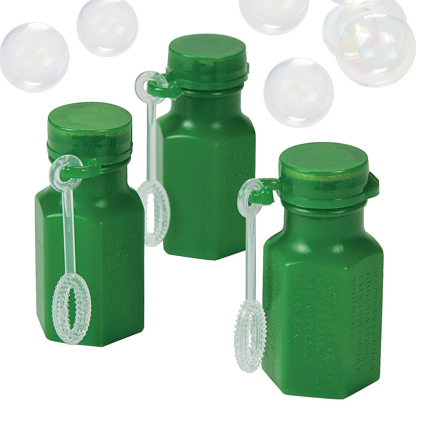 Fun Express Mini Hexagon Green Bubble Bottles