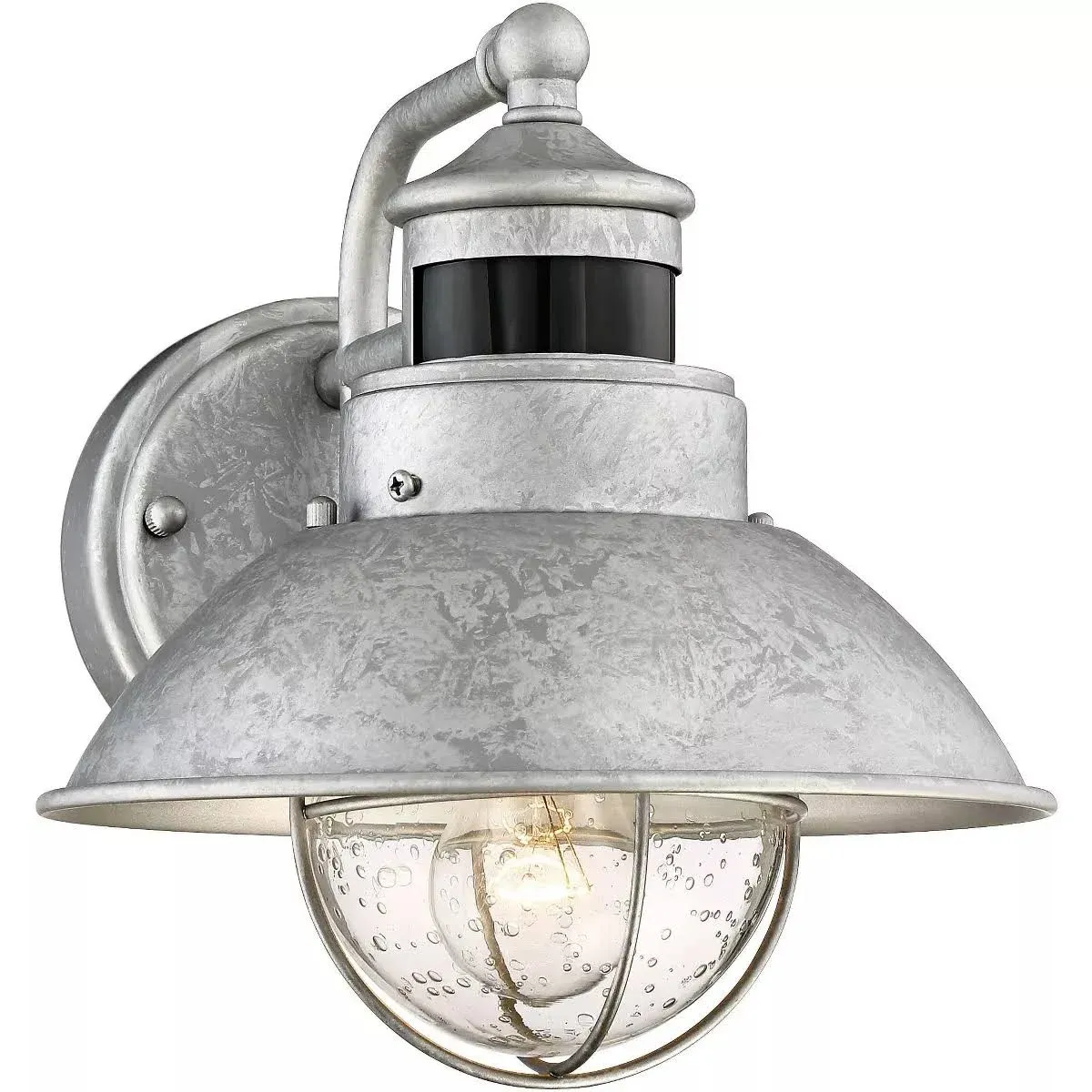 John Timberland Outdoor Wall Light Fixture Farmhouse Galvanized 9" Motion Security Sensor Dusk to Dawn for House Patio Porch