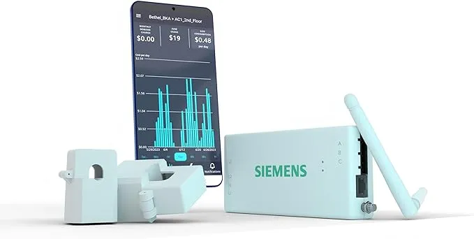 SIEMENS Inhab Smart Home Energy Monitor with 16-50Amp Circuit Level Sensors and 2-200Amp Main Sensors for Real Time Electricity Monitoring and Metering