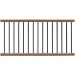 NewTechWood - UltraShield Hemispheres 36 in. x 3 in. x 6 ft. Peruvian Teak Composite Railing Kit