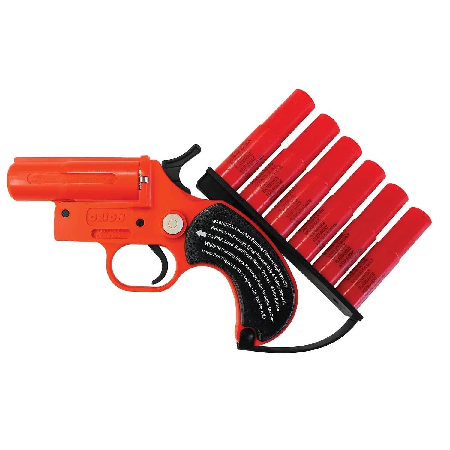 Orion Alerter Basic 4, 12-Gauge Launcher with Hammer Safety Lock & Red Aerial Flares