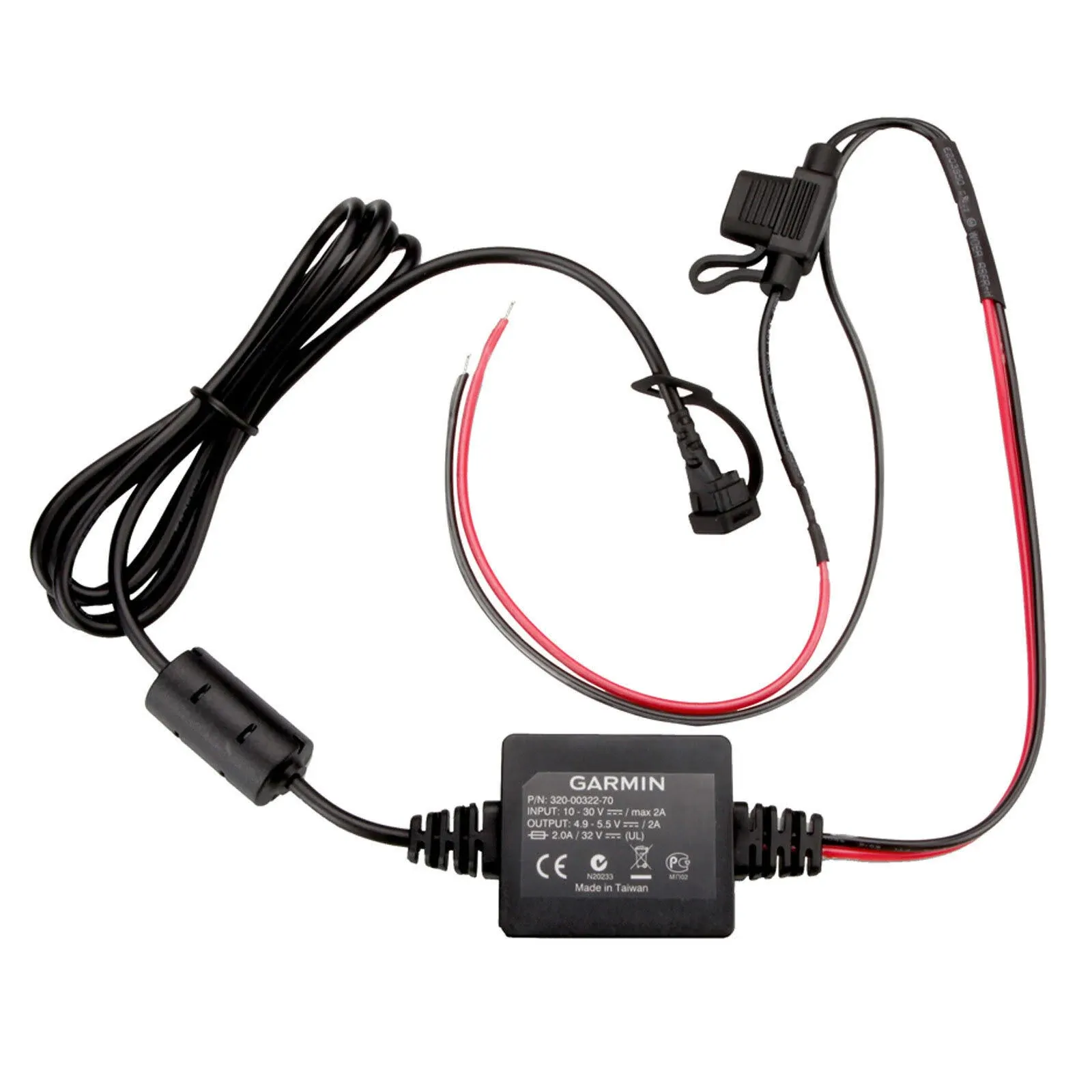 Power cable for Garmin zumo 340/ 345/ 350/ 390/ 395/ 396, motorcycle, "with open cable-ends"