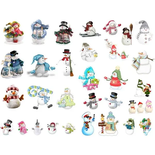 Seasonstorm Kawaii Winter Snowman Aesthetic Diary Travel Journal Paper Stickers Scrapbooking Stationery Sticker Flakes Art Supplies (PK455)