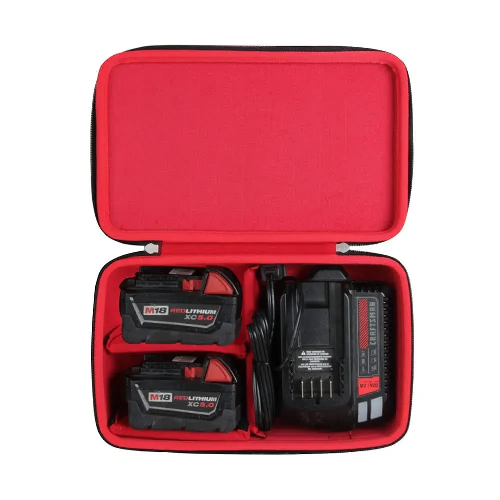 Hermitshell Hard Travel Case for Milwaukee M18 18V Battery and Charger