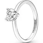 Pandora Sparkling Heart Solitaire Ring Sterling Silver / 4.5