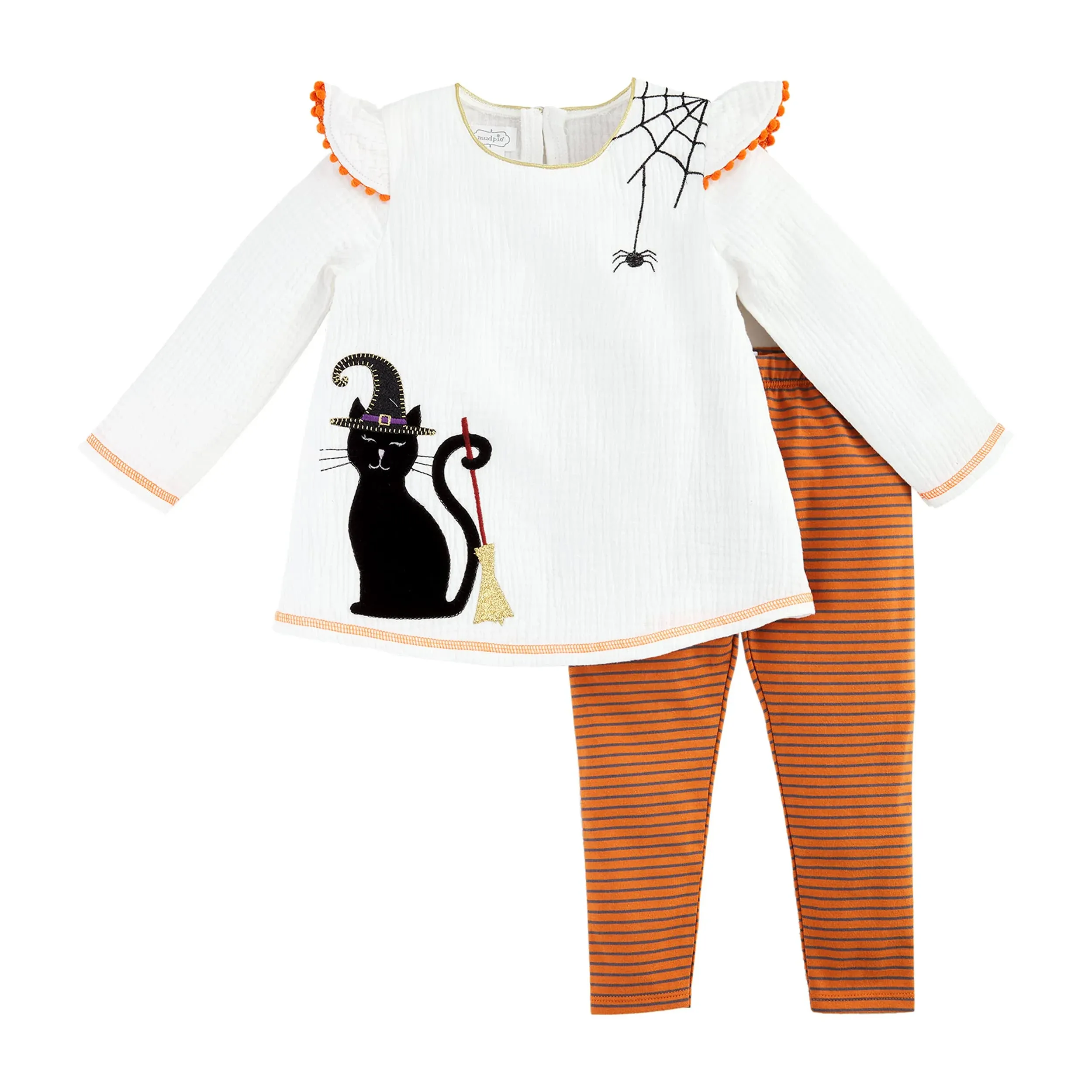 Mud Pie Baby Girls Girl Black Cat Tunic and Legging Set