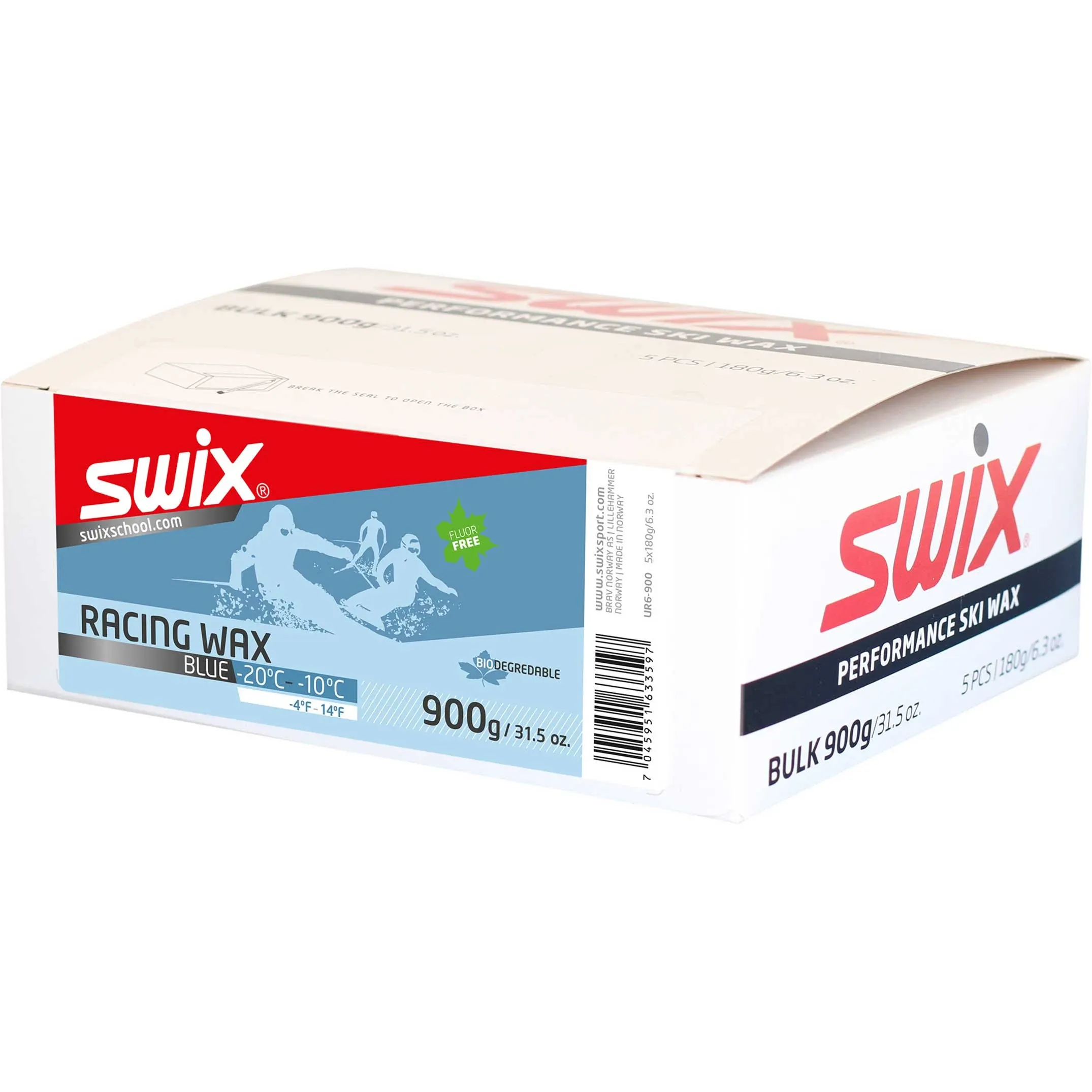 Swix Bio Training Wax: UR6 Blue: 900 Grams: (Boxed Version - No Lid or Label)