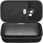 BOVKE Hard Travel Speaker Case for Bose New SoundLink Flex Speaker (2nd Gen) / Bose SoundLink Flex Bluetooth Portable Speaker, Extra Mesh Pocket for Bose Speaker Charger, Charging Cables, Black