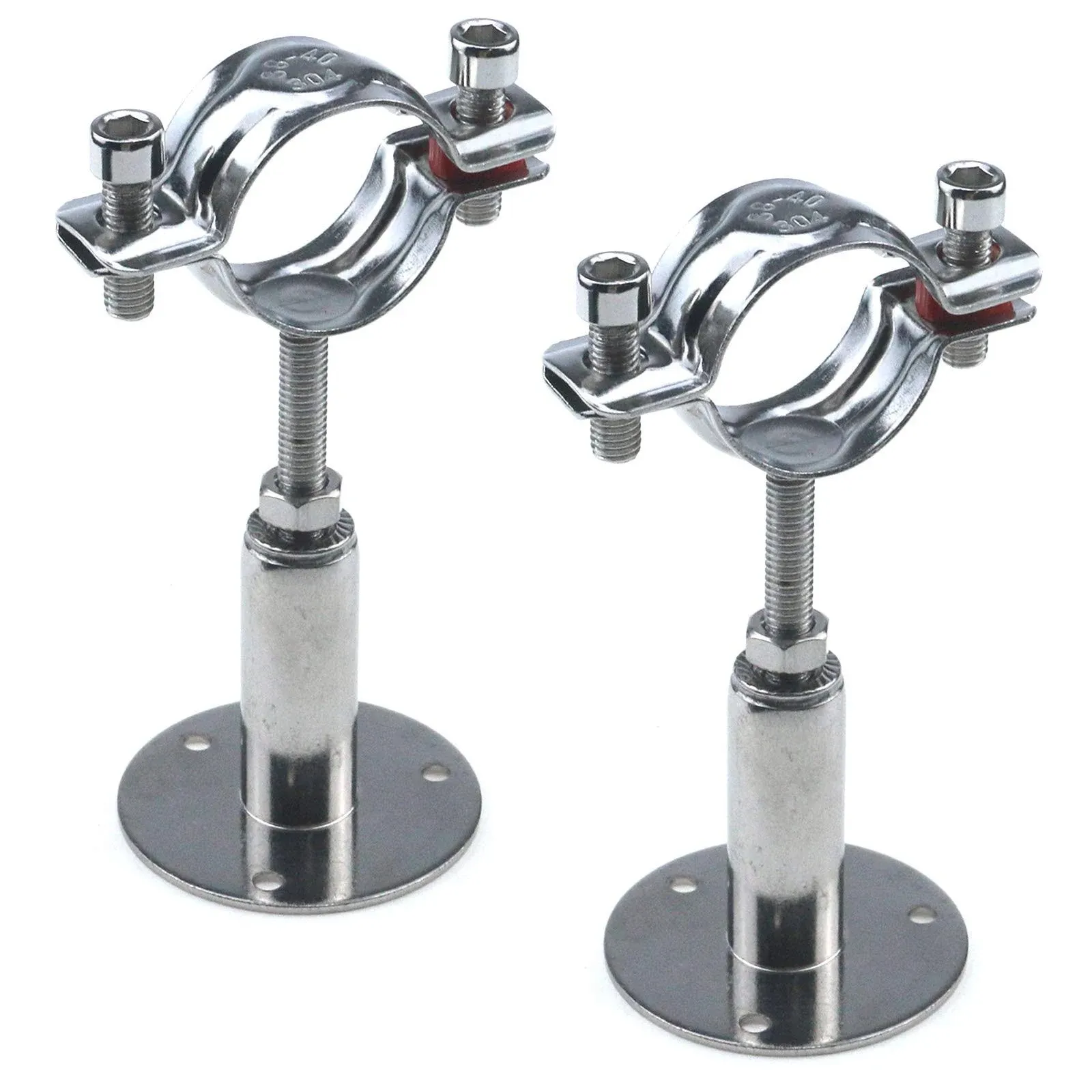 Quluxe 2 Pcs Stainless Steel Wall Mount Ceiling Mount Pipe Supports, Adjustable