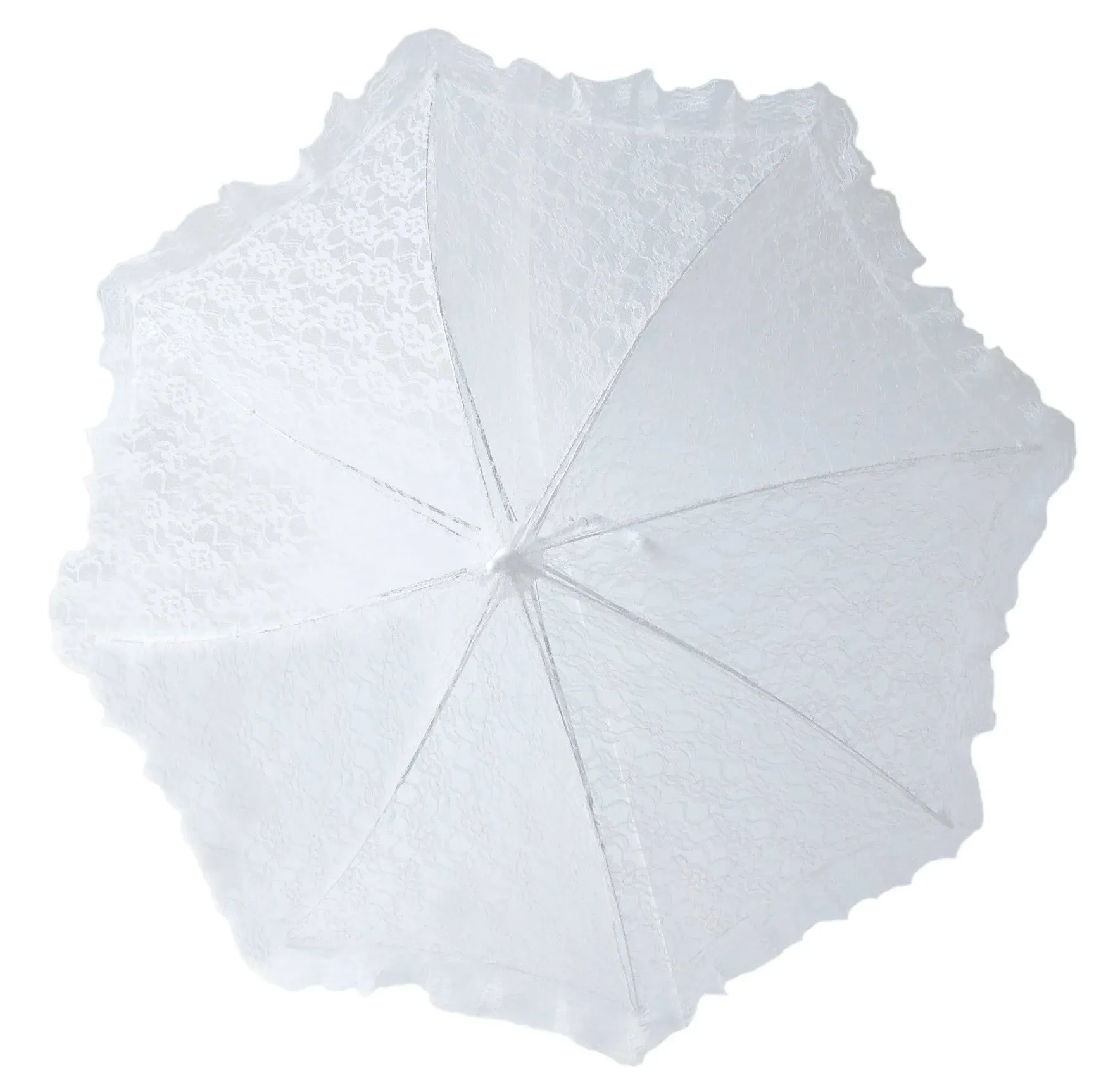 24&quot; Lace baby or bridal shower umbrella white parasol