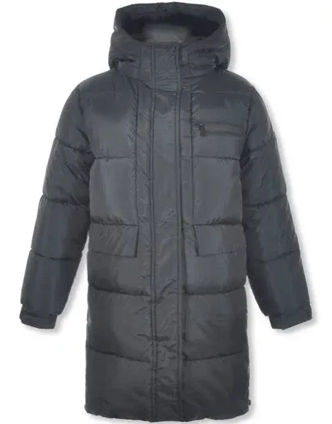 Dkny Girls' Long Puffer Jacket - Black, 7 - 8