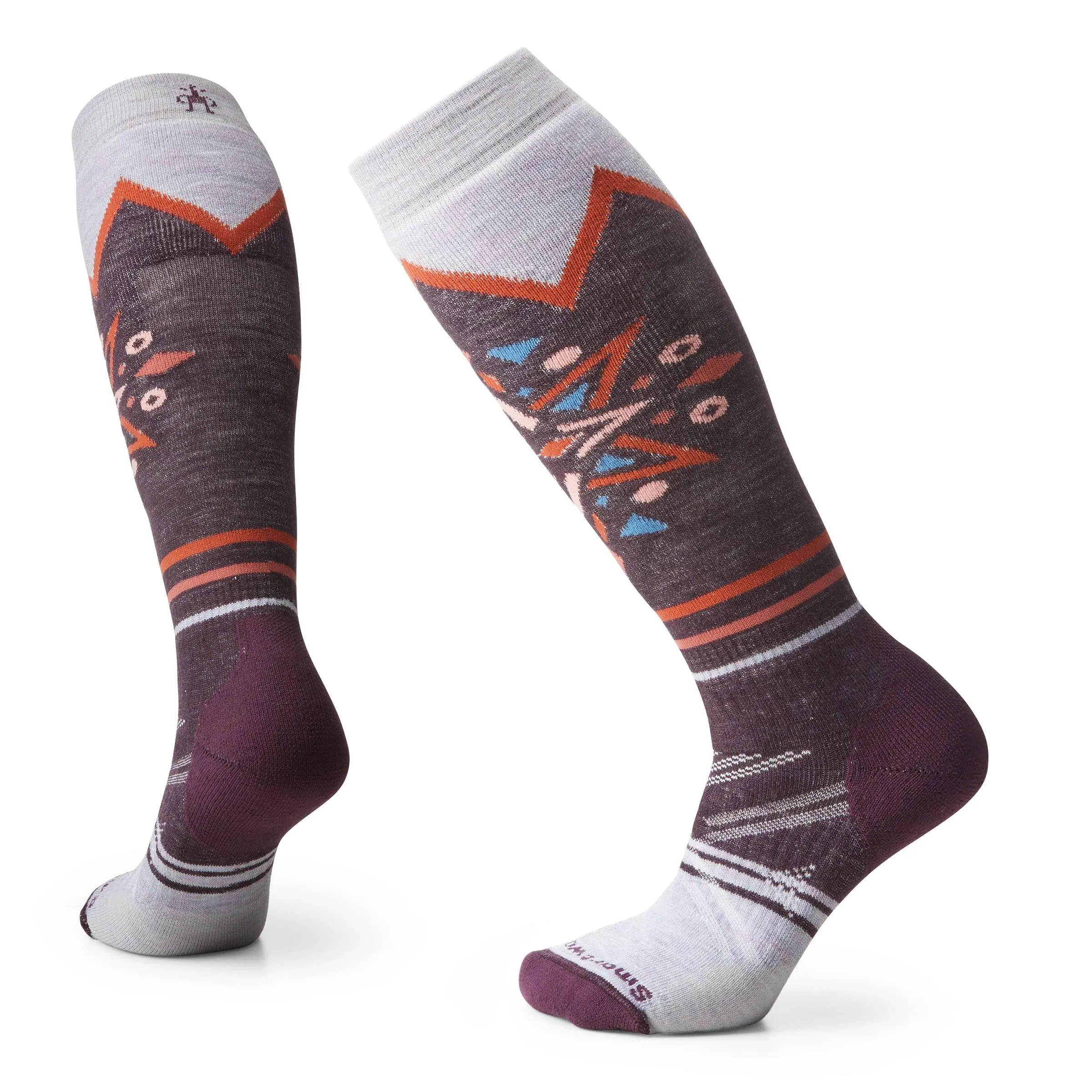 Smartwool Women's Ski Full Cushion Mountain Snowflake Pattern OTC Socks - Bordeaux