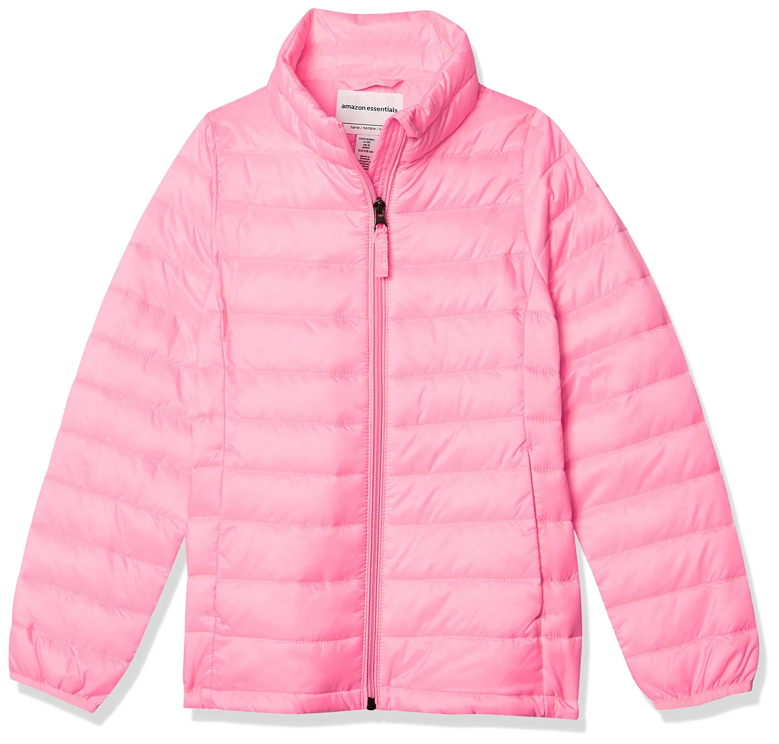 Amazon Essentials Girls Lightweight Water-Resistant Packable Mock Puffer Jacket ...