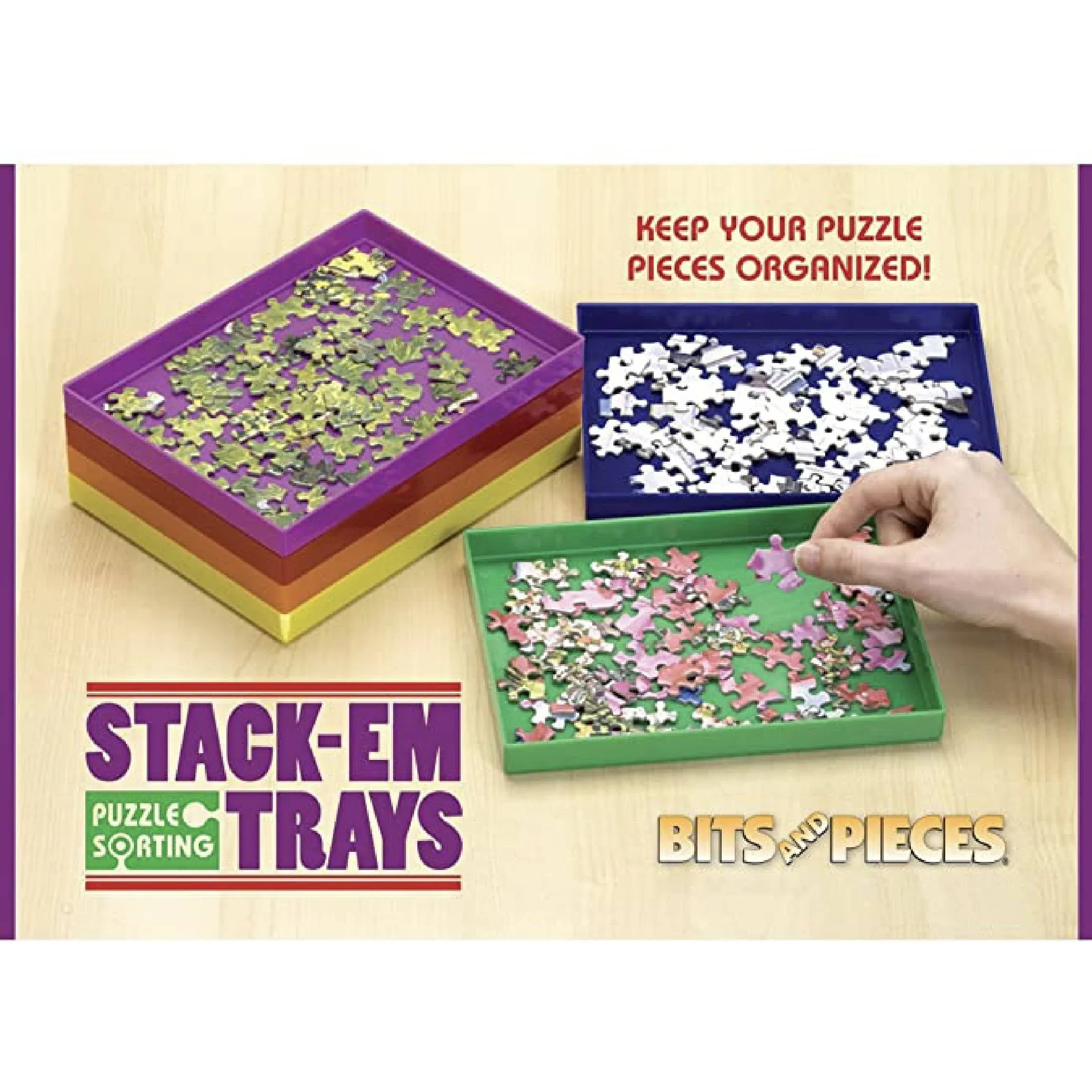 Bits and Pieces Puzzle STACK-EM Sorting Trays Piece Sorter Gift