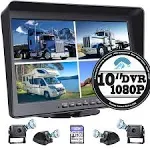 128GB 10.1&#034; Audio Monitor Backup Camera Built-in DVR Dash Cam for RV Truck Tr...