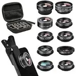 Cell Phone Camera Lens Kit, 11 Lens, Compatible with Many Phones, Inc IPhones