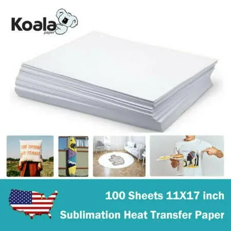 Koala Sublimation Paper 11X17 100 Sheets 105g for Inkjet Heat Transfer Sublimation Printer DIY Sublimation Blank Mugs Tumblers T-shirts