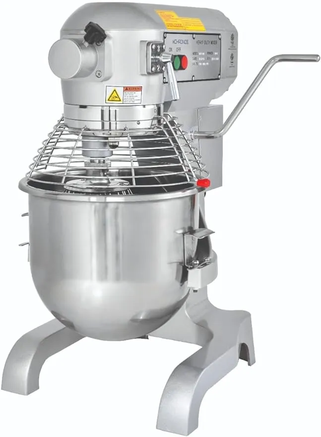 Chronos 20 QT Commercial Planetary Food Mixer, 3/4 HP Heavy Duty Electric Mixer with Stainless Steel Bowl, 3 Speeds, with Accessories and #12 Attachment Hub, 120V (30R-002)