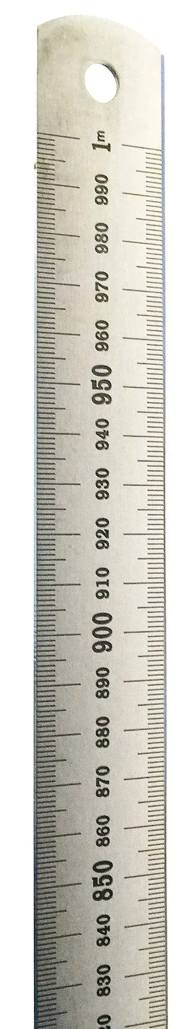 1 Meter Stainless Steel Ruler with Stamped Centimeter and Millimeter Graduations ...