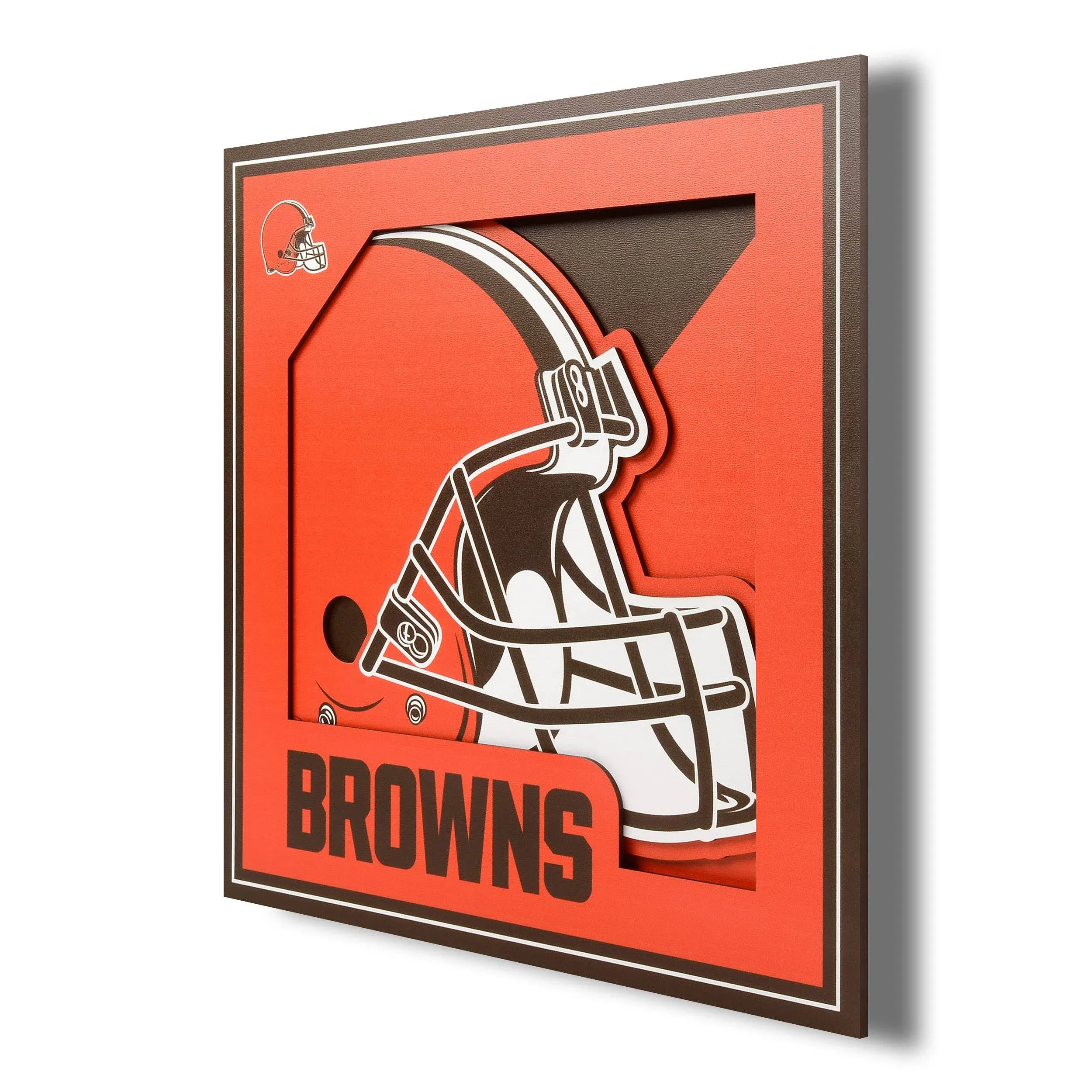 YouTheFan NFL Cleveland Browns 3D Logo Series Wall Art - 12x12