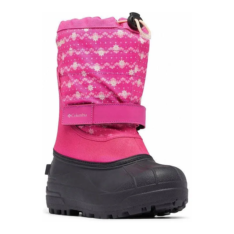 Columbia Youth Powderbug Plus II Print Snow Boot - Size 6 - Pink