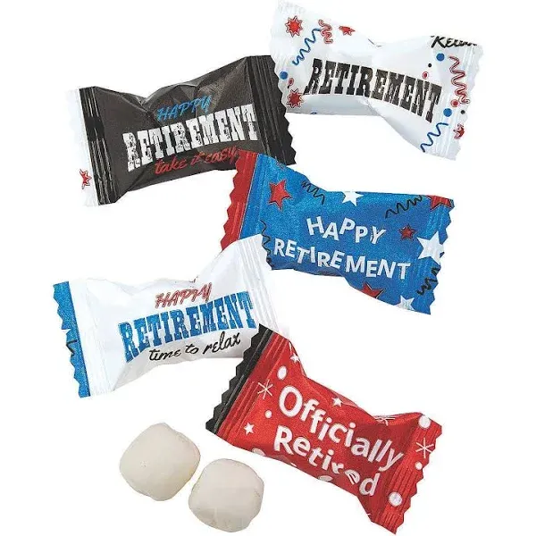 Happy Retirement Buttermint Candy (108 Individually Wrapped Pieces - 14 oz)