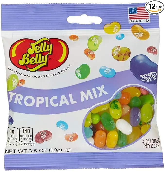 Jelly Belly 66115-XCP12 Jelly Beans Tropical Mix 3.5 oz - pack of 12