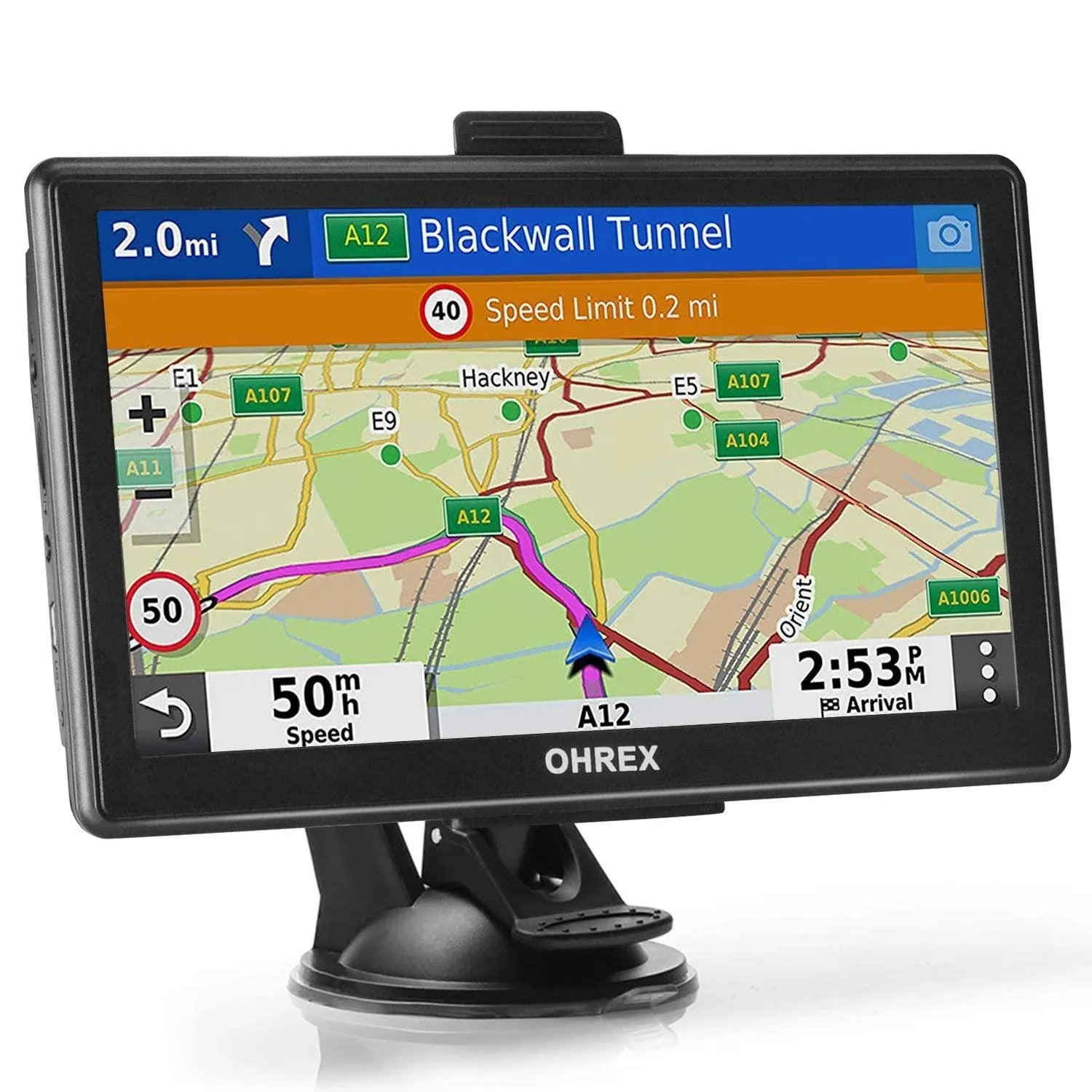 N800 GPS Navigator for Car with Bluetooth, 7” Truck GPS Commercial Drivers, 2024 Maps (Free Lifetime Updates), Semi Trucker GPS Navigation Systems, Custom Truck Routing