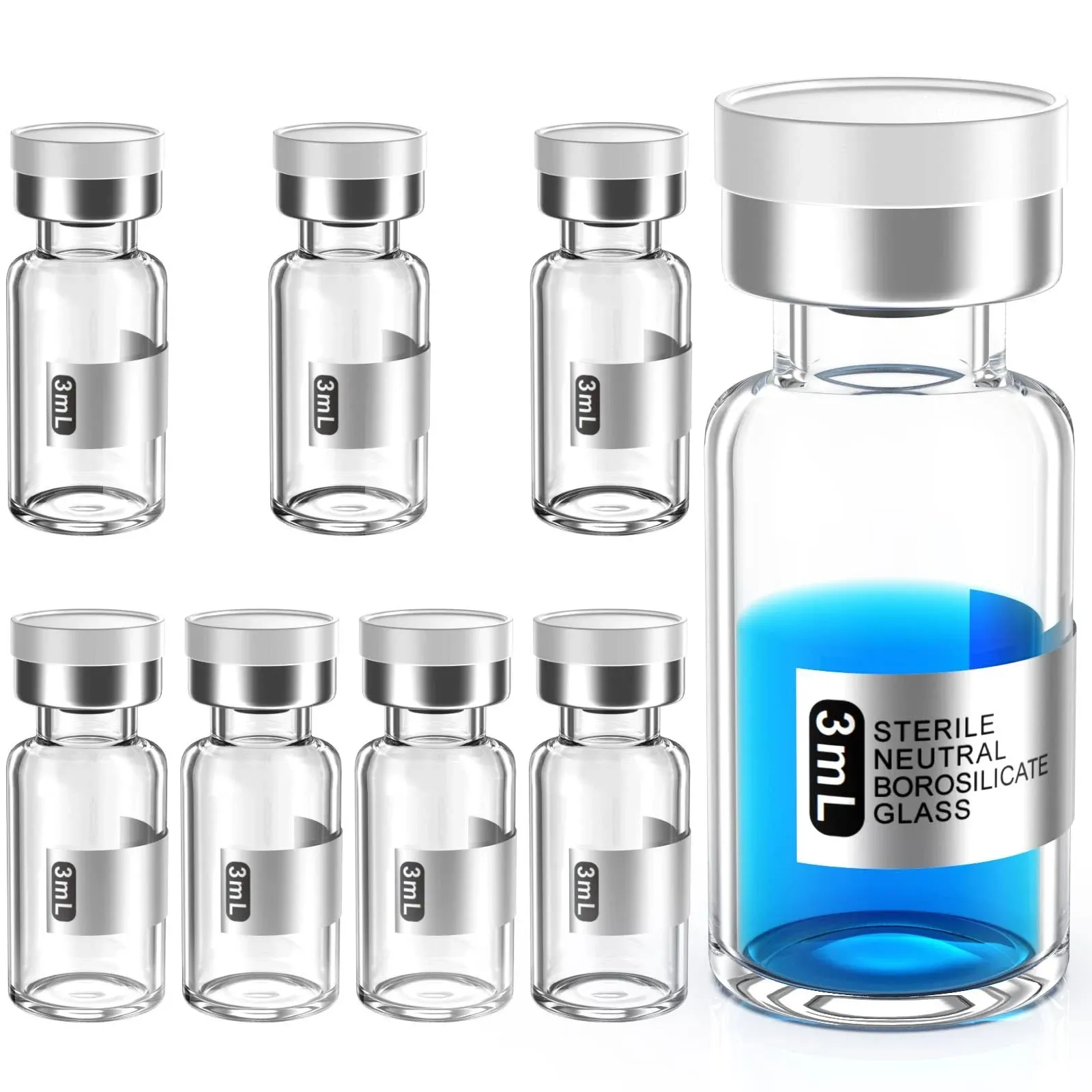 Empty Sterile Vial Sealed with Butyl Rubber Stopper and Flip Top Closure,Type..<wbr/>.