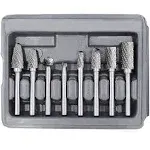 Viowey Carbide Rotary Burr Set 1/4'' Shank, 8pcs Double Cut Die Grinder Bits Grinding